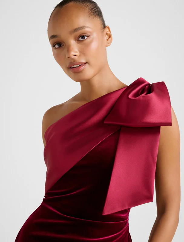 forever new  DELTA Velvet Bow Maxi Dress for Women | Best Price UAE
